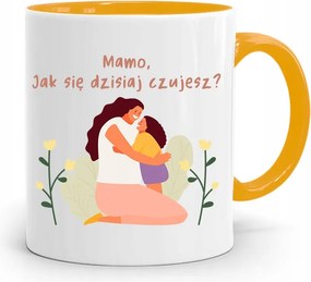 Sárga Bögre Anyukáknak Hogy Érzed Magad Ma? fényképes nyomattal