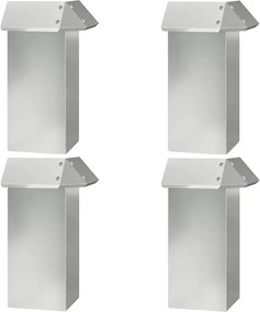 vidaXL Csiga kerítés 4 pcs Ezüst 13,5 x 13,5 x 25 cm Horganyzott acél