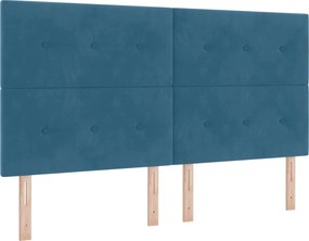 vidaXL LED ágytámla LED -es lámpákkal Kék 180 cm Poliészter