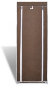 Szövet Cipősszekrény fedeles 57 x 29 x 162 cm Barna