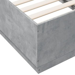 betonszürke szerelt fa ágykeret 90 x 190 cm