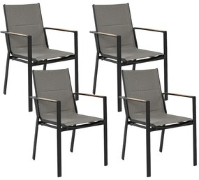 Fekete kerti szék négydarabos szettben BUSSETO Beliani
