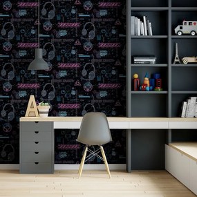 Arthouse Signature 2 Gamer fekete-neon videójátékos papír tapéta – 923803