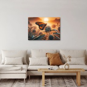 Kép – Pillangó a lenyugvó napban (70x50 cm)