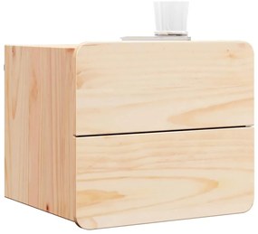 Éjjeli asztal fiókkal 2 pcs Barna 39 x 34 x 33 cm Tömör fenyőfa
