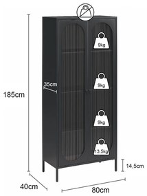 Világoskék fém tálalószekrény 80x186x40 cm Luna – Støraa