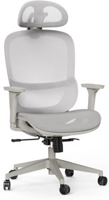 Ergonomikus irodai forgószék Neyo deréktámasz, fejtámla, háló, szürke