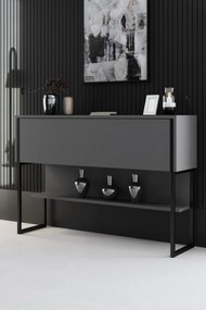 Komód, fekete-antracit, 120 cm