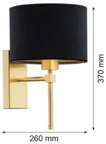 Argon 8050 - Fali lámpa ABBANO 1xE27/15W/230V sárgaréz/fekete