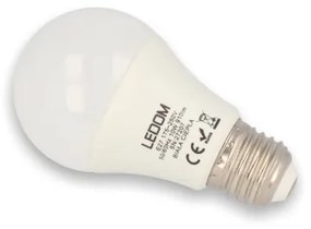 LED lámpa , égő , körte ,  E27 foglalat , 10 Watt , természetes fehér , LEDOM