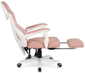 Gamer Forgószék Rózsaszín/Fehér Színben. Teherbírás: 150 kg. BING