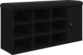 vidaXL fekete szerelt fa cipőtároló pad 102 x 32 x 50 cm