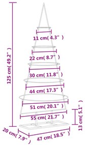 fekete fém karácsonyfa dekorációhoz 125 cm