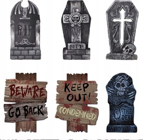 Sírkövek Sírok Halloween kerti dekoráció ijesztő party díszek