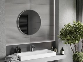 Mexen Loft kerek fürdőszobai tükör 70 cm, inox keret - 9850-070-070-000-10