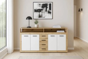 XXL/LUNA Komód Artisan Tölgy/Fehér Színben