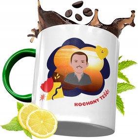 Zöld Bögre Apósnak Születésnapi Ajándéknak, fényképes nyomattal