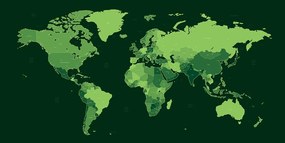 Parafa kép részletes világ térkép zöld színben