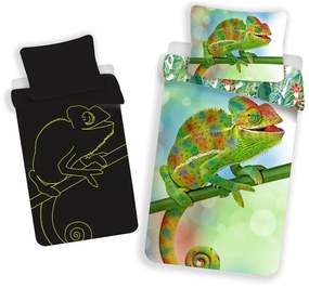 Zöld egyszemélyes pamut gyerek ágyneműhuzat világító hatással 140x200 cm Chameleon – Jerry Fabrics
