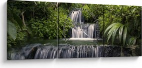 Kép - Vízesések (órával) (90x30 cm)