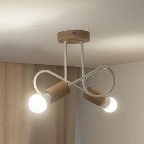 Felületre szerelhető csillár OXFORD 2xE27/15W/230V fenyő/krémszínű