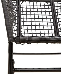 5 részes fekete polyrattan üveg kerti étkezőgarnitúra