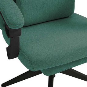 Fejtámlás, lábtartós irodai forgószék zöld