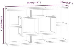 8-rekeszes betonszürke fali bemutatópolc