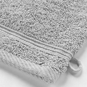 Világosszürke pamut mosdókesztyű 15x21 cm Tendresse – douceur d'intérieur