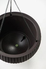KETER HANGING SPHERE polyrattan függő virágcserép - barna