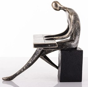 Figura Zenész Műanyag Fekete, Arany 18x15,5x18cm