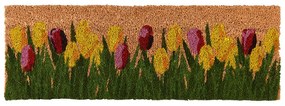 Tulipános kókuszrost lábtörlő, 75 x 25 cm