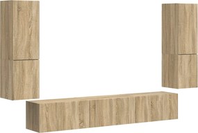 vidaXL TV szekrény garnitúra 4 pcs Sonoma tölgy Faanyag
