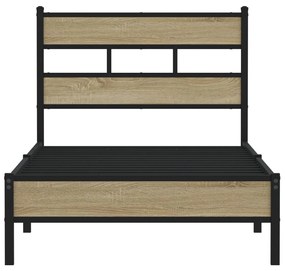 sonoma tölgy színű szerelt fa ágykeret matrac nélkül 80x200 cm