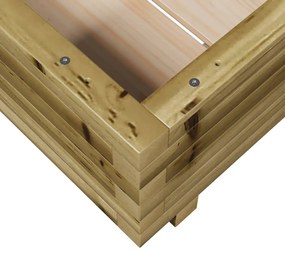 impregnált fenyőfa kerti virágtartó 50 x 50 x 26,5 cm