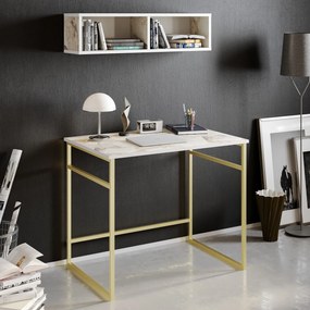 Íróasztal Gama - White, Gold