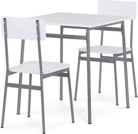 2 személyes étkezőgarnitúra 70x70x76 cm – MDF asztal és 2 szék AUT-O2122 WT