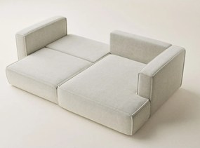 Krémszínű zsenília kinyitható-tárolóhelyes sarokkanapé (jobb oldali-heverő résszel) Velto – Maison de Rêve