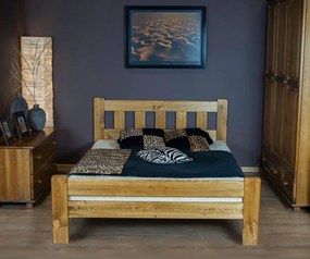 AMI nábytek Fenyőfa ágy Greta 120x200 cm, tölgy színben