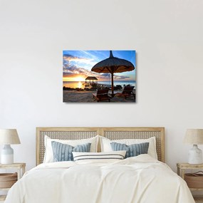 Üveg kép - Naplemente Mauritiuson (70x50 cm)