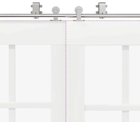 ezüstszínű rozsdamentes acél tolóajtó fémszerelék készlet 183cm