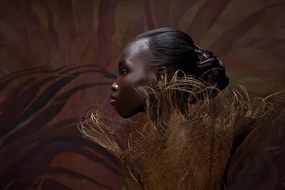 Művészeti fotózás Beauty Portrait of woman entwined in palm bark, Ralf Nau, (40 x 26.7 cm)