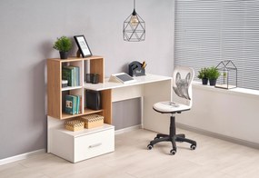 PC asztal Georgia (arany tölgy + fehér). 1008146