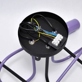 Felületre szerelhető csillár OXFORD 4xE27/15W/230V fekete/lila