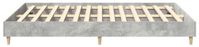 betonszürke szerelt fa ágykeret matrac nélkül 140 x 200 cm