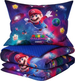 3D Pamut ágyneműhuzat MARIO GALAXY színes, 100% pamut Ágyneműhuzat mérete: 70 x 80 cm | 140 x 200 cm