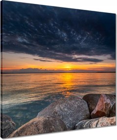 Vászonkép 50x50 Sziklák Tenger Nap