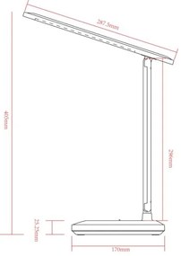 Globo 58481S - LORNA LED asztali lámpa, érintős, 3W, 5V, 1800 mAh, fekete