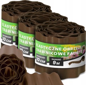 Gyepszegély 10 cm 27 m Kerti Hullámos Paliszád Border Barna Us-t