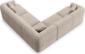 Világosbarna kordbársony sarokkanapé Campi – Cosmopolitan Design